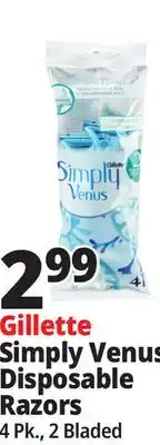 Ocean State Job Lot Gillette Simply Venus 2 Blade Disposable Razors 4 Count offer