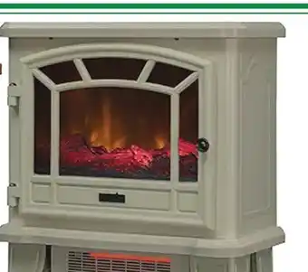 Ocean State Job Lot Duraflame Electric 1 500W Fireplace Stove Infrared Heater with Flickering Flame Effects Cream offer