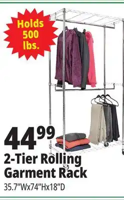 Ocean State Job Lot 2-Tier Rolling Garment Rack offer