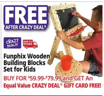 Ocean State Job Lot Funphix 272-Piece Wooden Building Blocks Set for Kids offer