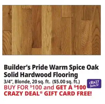 Ocean State Job Lot Builder's Pride 3/4 Warm Spice Oak Solid Hardwood Flooring Blonde 20 sq. ft. ($5.00/ sq. ft.) offer