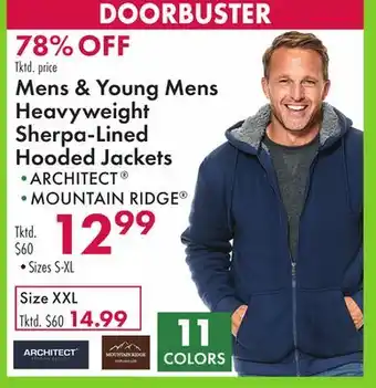 Boscov's Mens & Young Mens Heavyweight Sherpa-Lined Hooded Jackets offer