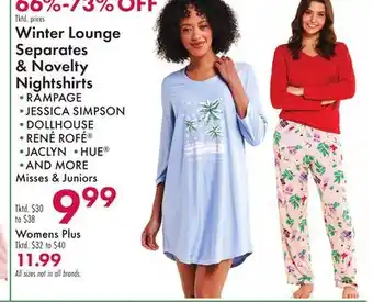 Boscov's Winter Lounge Separates Novelty Nightshirts offer