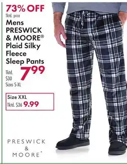 Boscov's Mens PRESWICK & MOORE Plaid Silky Fleece Sleep Pants offer