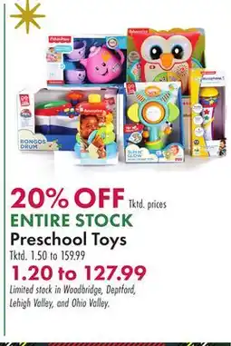 Boscov's ENTIRE STOCK Preschool Toys offer