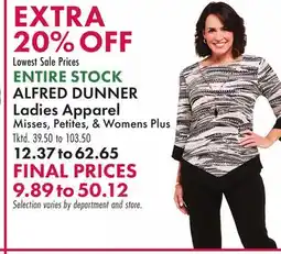 Boscov's ENTIRE STOCK ALFRED DUNNER Ladies Apparel offer