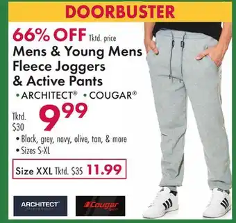 Boscov's Mens & Young Mens Fleece Joggers & Active Pants offer