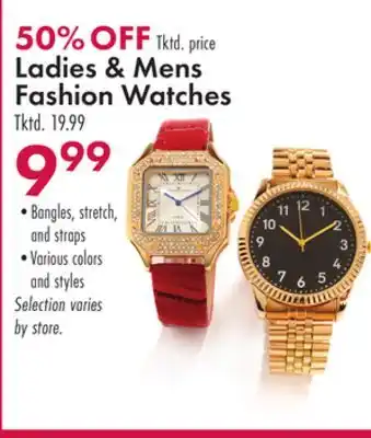 Boscov's Ladies Mens Fashion Watches offer