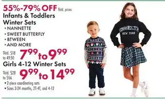 Boscov's Infants & Toddlers Winter Sets offer