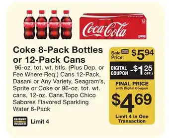 Fairway Store Market 8-Pack Bottles or 12-Pack Cans offer