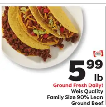 Weis Markets Weis Quality Family Size 90% Lean Ground Beef offer