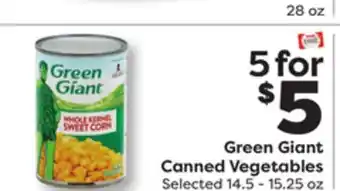 Weis Markets Green Giant Canned Vegetables offer