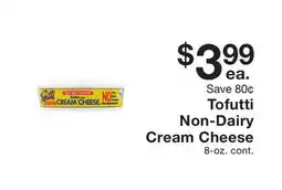 Fairway Store Market Tofutti Non-Dairy Cream Cheese offer