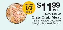 Fairway Store Market Claw Crab Meat offer