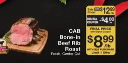 Fairway Store Market Bone-In Beef Rib Roast offer