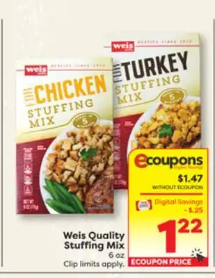 Weis Markets Weis Quality Stuffing Mix offer