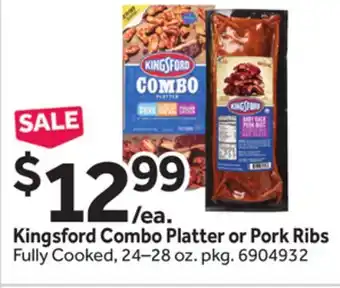 Stop&Shop Kingsford Combo Platter or Pork Ribs offer