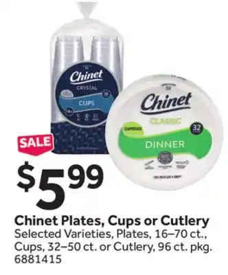 Stop&Shop Chinet Plates, Cups or Cutlery offer