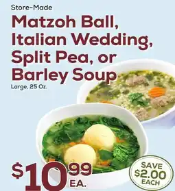 DeCicco & Sons Matzoh Ball, Italian Wedding, Split Pea, or Barley Soup offer