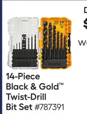 Lowe's 14-Piece Black & Gold Twist-Drill Bit Set offer