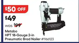 Lowe's 18-Gauge 2-in Pneumatic Brad Nailer offer