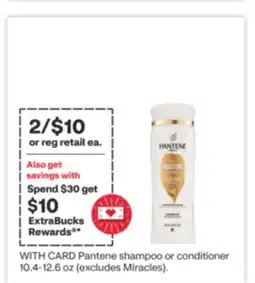 CVS Pantene shampoo or conditioner 10.4-12.6 oz offer