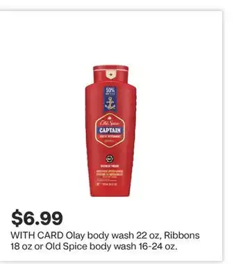 CVS Olay body wash 22 oz, Ribbons 18 oz or Old Spice body wash 16-24 oz offer