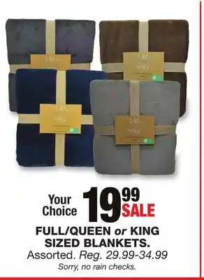 Blain's Farm & Fleet FULL/QUEEN or KING SIZED BLANKETS offer