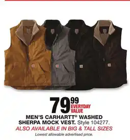 Blain's Farm & Fleet MEN'S CARHARTT WASHED SHERPA MOCK VEST offer