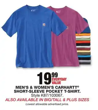 Blain's Farm & Fleet MEN'S & WOMEN'S CARHARTT SHORT-SLEEVE POCKET T-SHIRT offer