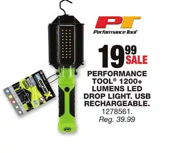 Blain's Farm & Fleet PERFORMANCE TOOL 1200+ LUMENS LED DROP LIGHT USB RECHARGEABLE offer