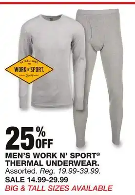 Blain's Farm & Fleet MEN'S WORK N' SPORT THERMAL UNDERWEAR offer