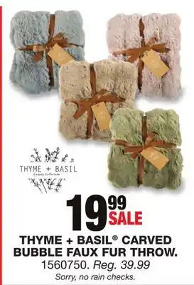 Blain's Farm & Fleet THYME + BASIL CARVED BUBBLE FAUX FUR THROW offer