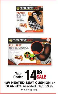 Blain's Farm & Fleet 12V HEATED SEAT CUSHION or BLANKET offer