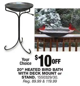 Blain's Farm & Fleet 20 HEATED BIRD BATH WITH DECK MOUNT or STAND offer