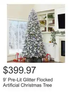 Costco 9' Pre-Lit Glitter Flocked Artificial Christmas Tree offer