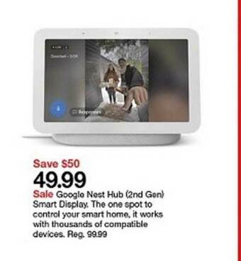 Target Google Nest Hub 2nd Gen Smart Display offer