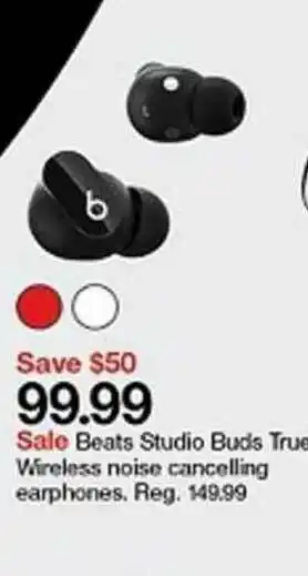Target Beats Studio Buds True Wireless Noise Canceilling Earphones offer