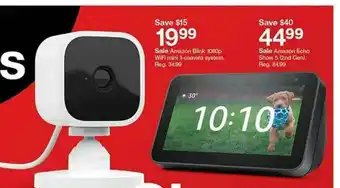 Target Amazon Blink 1080p Wifi Mini 1-camera System Amazon Echo Show 5 2nd Gen offer