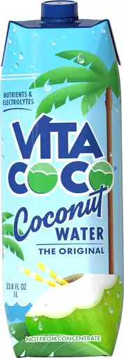 Walmart Vita Coco The Original Coconut Water, Nutrients & Electrolytes Rich, Pure, 33.8 fl oz Tetra offer