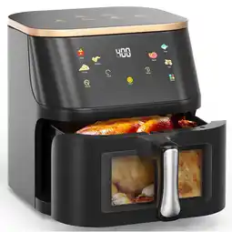 Walmart Suodoka Air Fryer 10 Qt Max 450F for Cooking, 6 Presets Fry Touch Panel Easy View Window, New Black offer