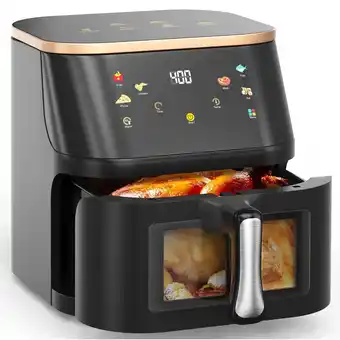 Walmart Suodoka Air Fryer 10 Qt Max 450F for Cooking, 6 Presets Fry Touch Panel Easy View Window, New Black offer