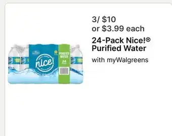 Walgreens 24 Pack Nice Purified Water offer