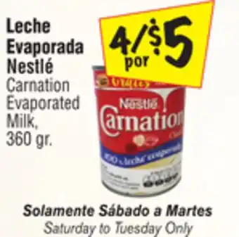 El Super Carnation Evaporated Milk offer