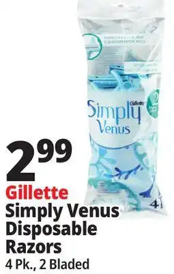 Ocean State Job Lot Gillette Simply Venus 2 Blade Disposable Razors 4 Count offer
