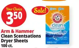 Ocean State Job Lot Arm & Hammer Clean Scentsations Purifying Waters Scented Fabric Softener Sheets 100 Count offer