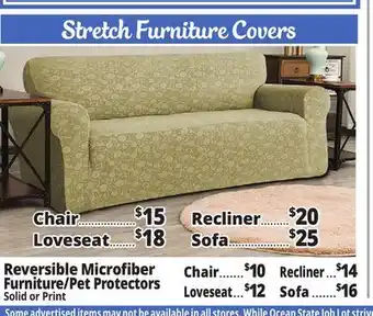 Ocean State Job Lot Stretch Furniture Covers offer