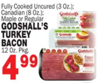 Bravo Supermarkets GODSHALL'S TURKEY TURKEY BACON 12 Oz. Pkg offer