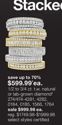 JC Penney 1/2 to 3/4 ct. t.w. natural or lab-grown diamond‡ offer