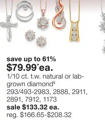 JC Penney 1/10 ct. t.w. natural or lab-grown diamond§ offer